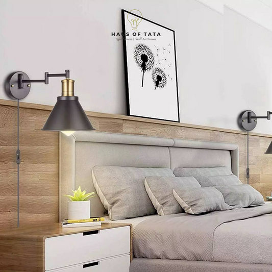 Plug in cord with switch wall sconce